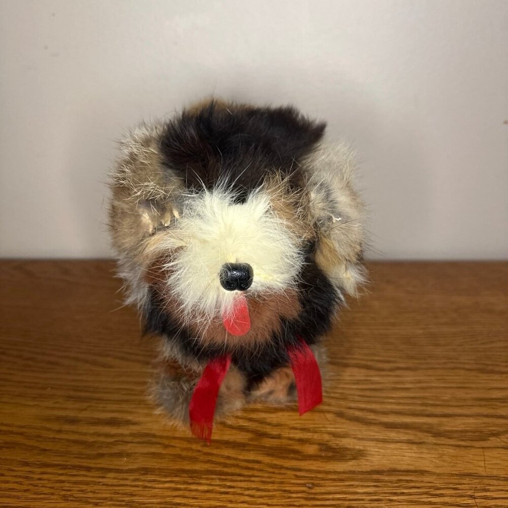 Vintage Daekor Rabbit Fur Dog RARE Made in Korea